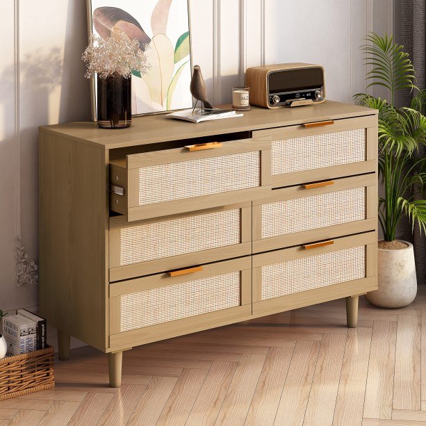 Bohemian Dresser with Woven Details