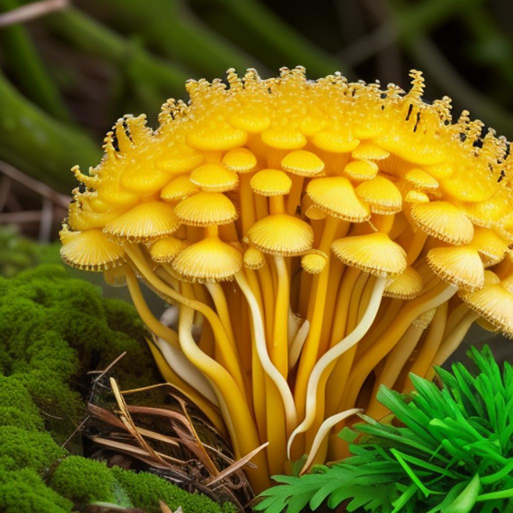 Golden coral mushroom