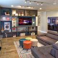Basement into entertainment or workspace