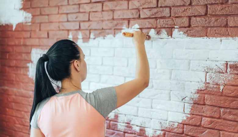 Whitewash brick to brighten up home exterior